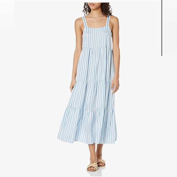 The Drop Britt Tiered Maxi Blue Stripe 2X - Picture 1 of 7